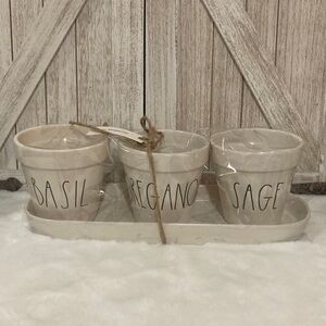 Rae Dunn Herb Planter Set with Tray